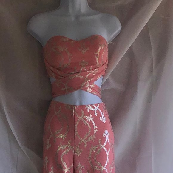 Tops - Pink and Gold tube Top with matching Pants